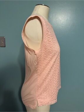 NWT LOFT Light Pink tank top with Lace overlay MEDIUM